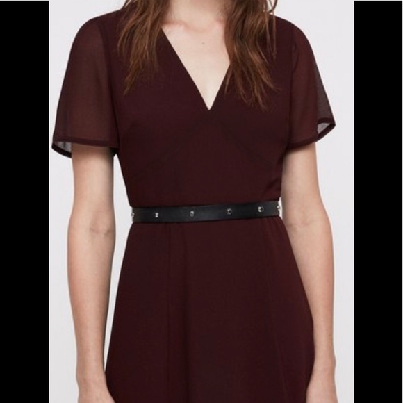 All Saints Lucia V-Neck Short Sleeve Dress Size 6 - Picture 4 of 9